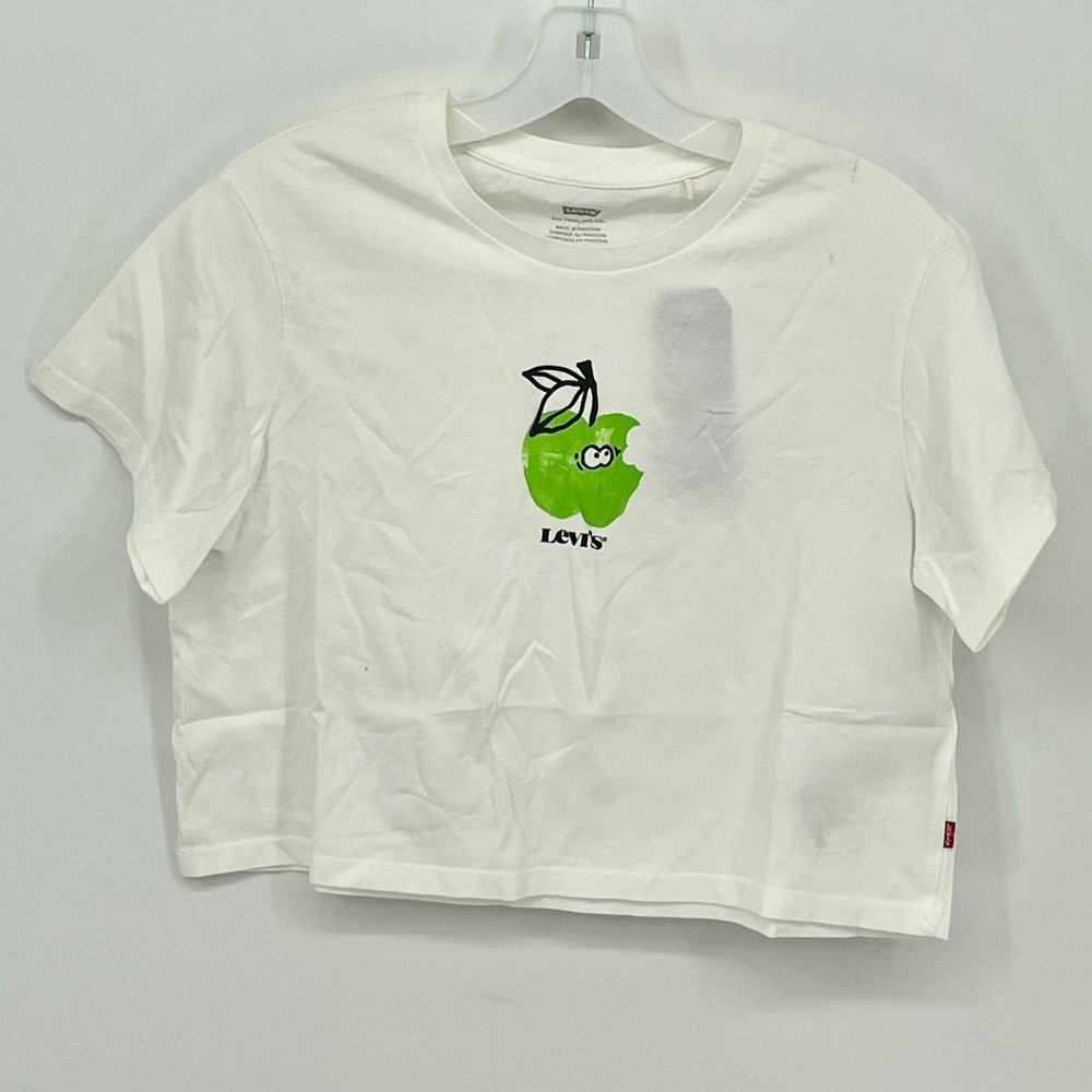 Women's Levi's Cropped Jordie T-shirt in White, Size Medium